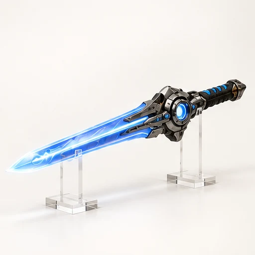 Blue fantasy sword collectible